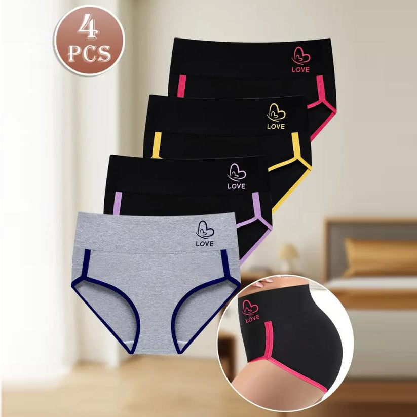 Cross-border Europe and the United States plus size 4 pairs of underwear stitching fashion hip briefs TK Xiyin foreign trade wholesale women's underwear