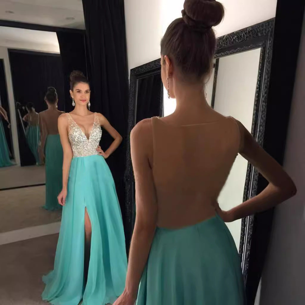 Factory direct European and American cross-border ebay wish AliExpress explosion sequined sleeveless dress long dress
